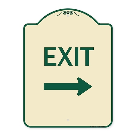 Signmission Exit With Right Arrow 3 Heavy-Gauge Aluminum Architectural Sign, 24" H, 18" L, TG-1824-24045 A-DES-TG-1824-24045